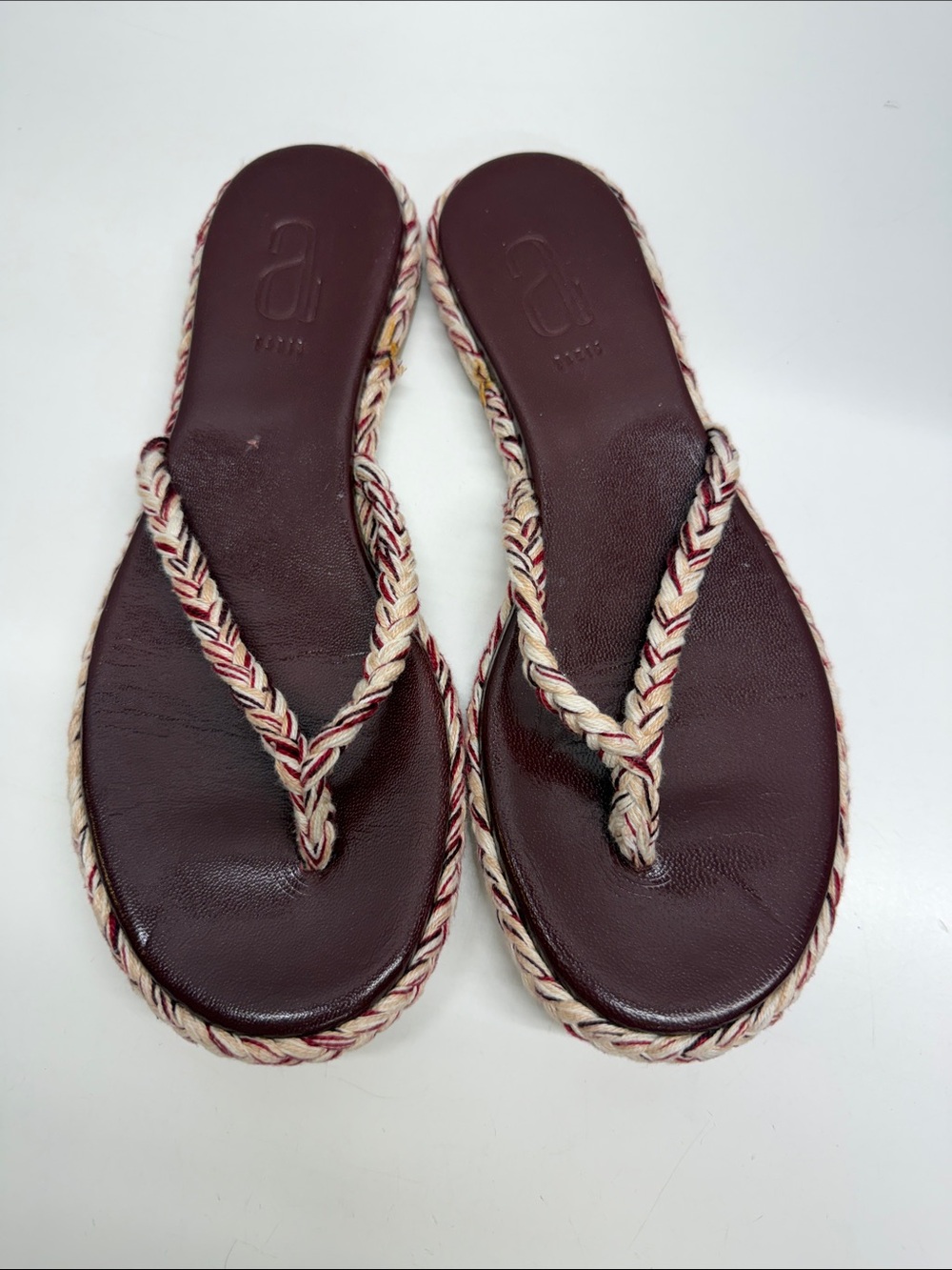 Antolina Paris Boe Sandals Braided Woven Open Toe Slip On Thong Shoes Size 37 7